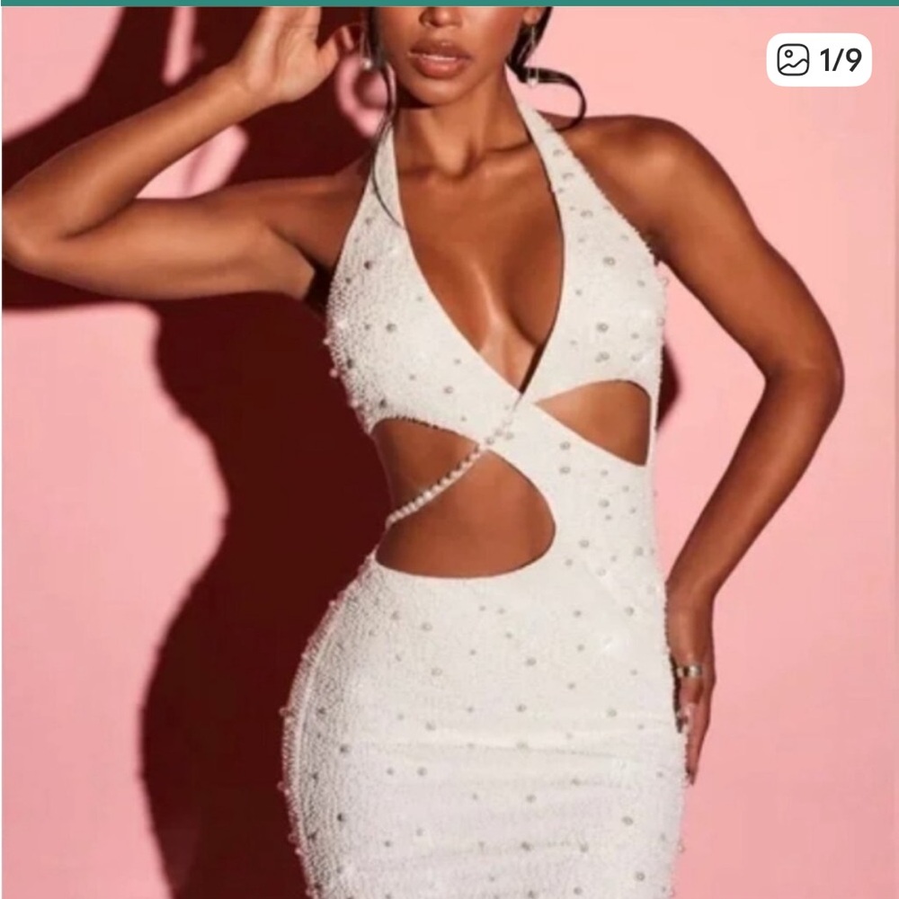 Oh Polly White Halter Mini Dress